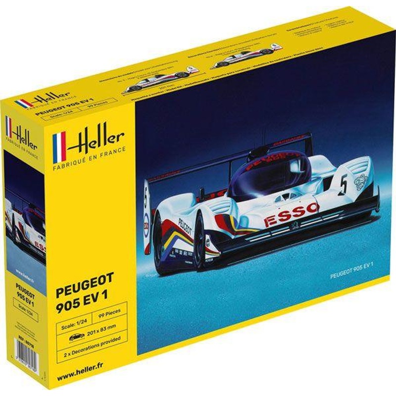 Heller 1/24 Peugeot 905 EV1 “1991 SWC Magny-Cours” Plastic Model