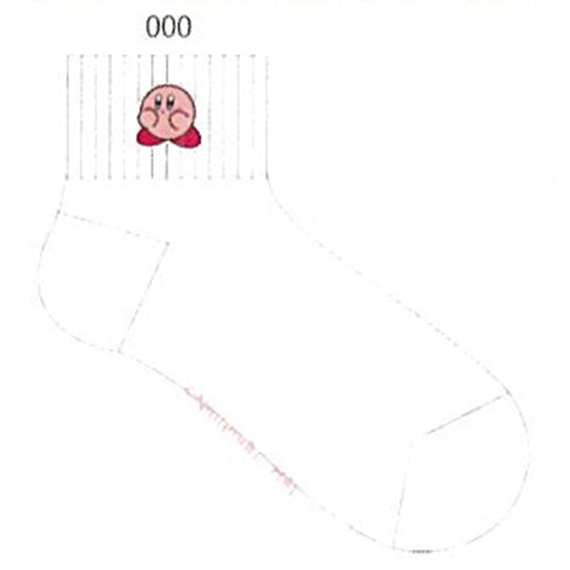 Kirby Embroidered Crew Socks White