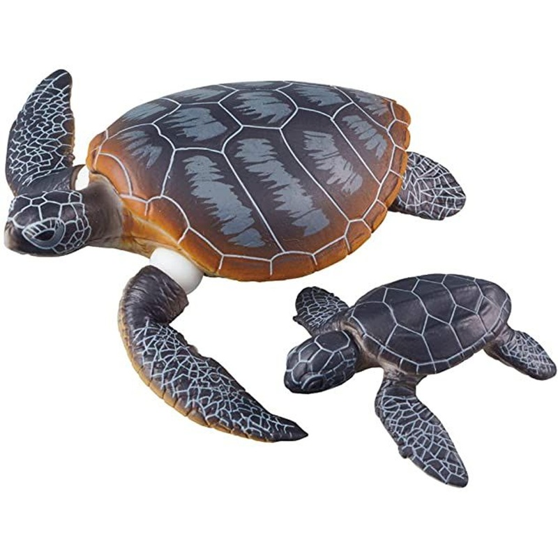 Takara Tomy Ania AS-20 Green Sea Turtle Parent And Child (Floating Version)