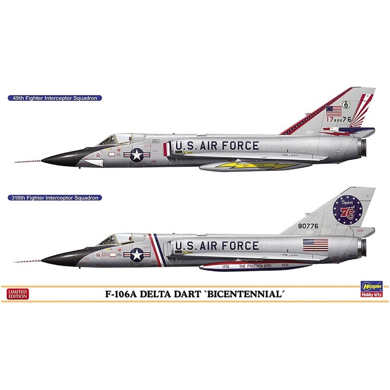 Hasegawa 1/72 U.S. Air Force F-106A Delta Dart Bicentennial Plastic Model