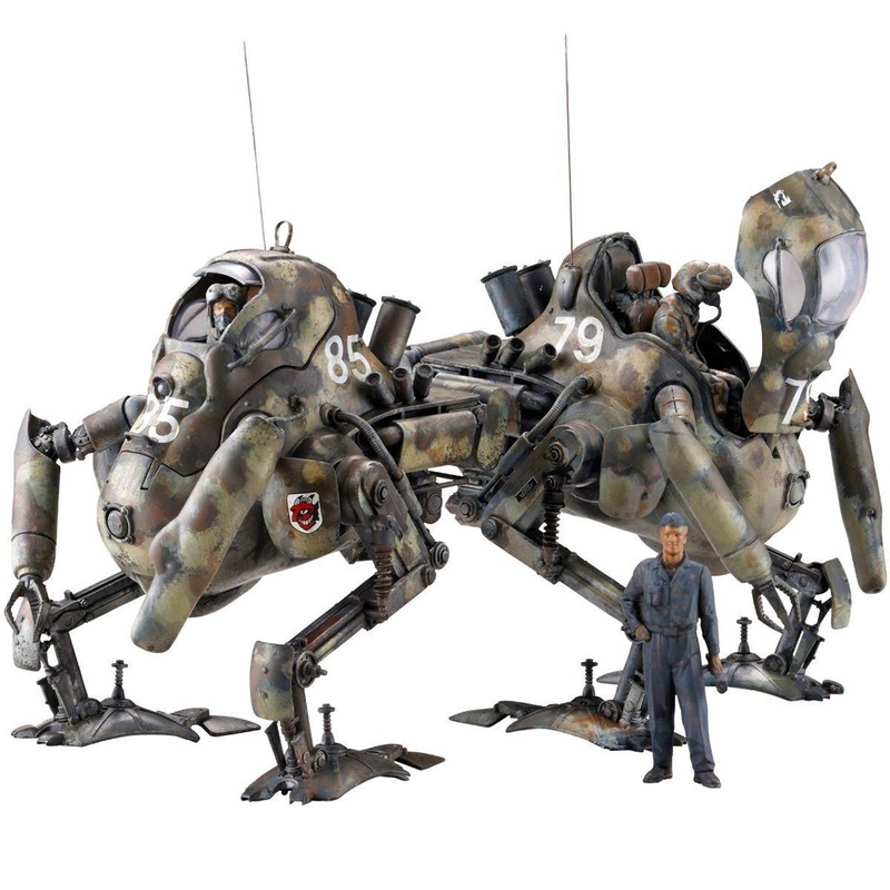 Kaiyodo ARTPLA P.K.A. KANGAROO (2 units) & Maintenance Crew 1/35 Plastic Model (Maschinen Krieger)