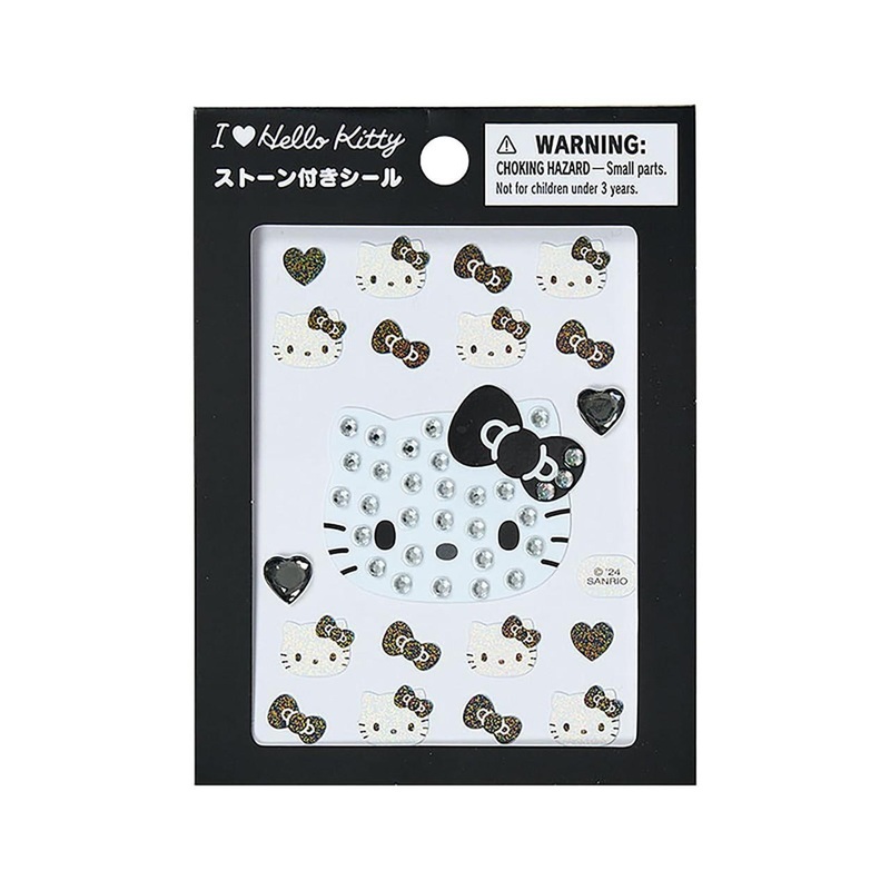 Sanrio Other Stone-Embellished Sticker (I Love Hello Kitty) Black 478521