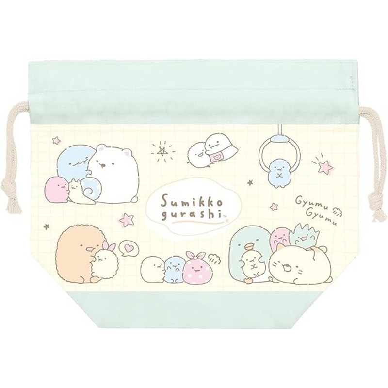 San-x Sumikko Gurashi Lunch Box Drawstring Bag Blue