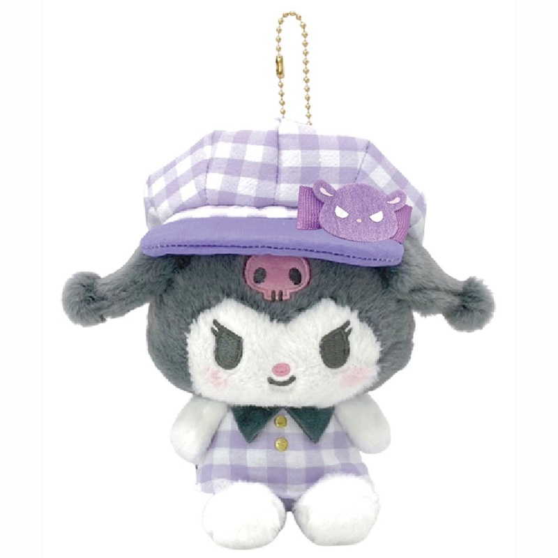 Nakajima Sanrio Plush Mascot Kuromi Wearing Newsboy Cap