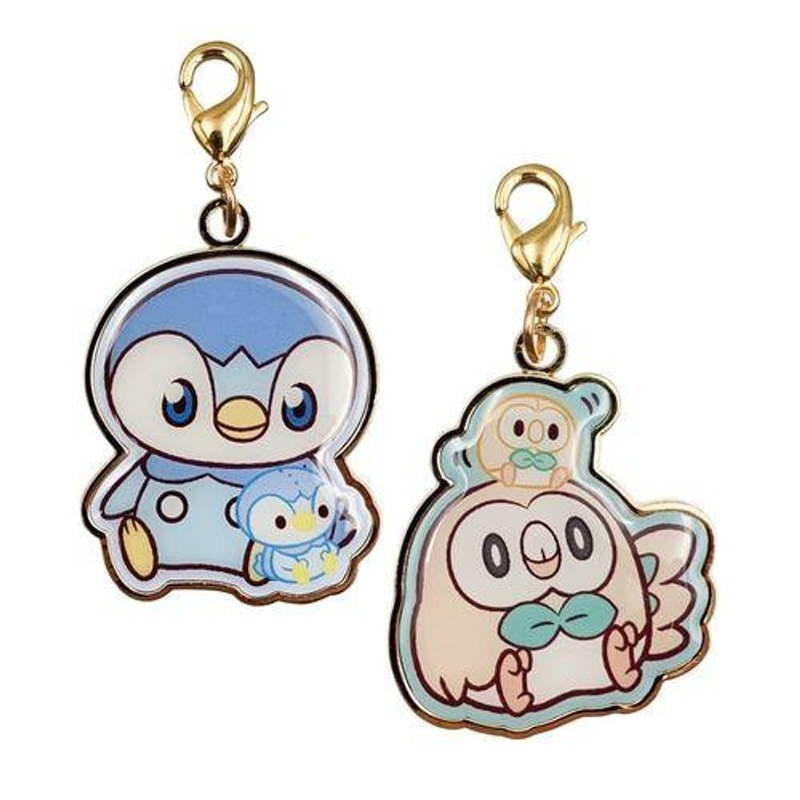 Pokemon Center Metal Charm Set Piplup & Rowlet