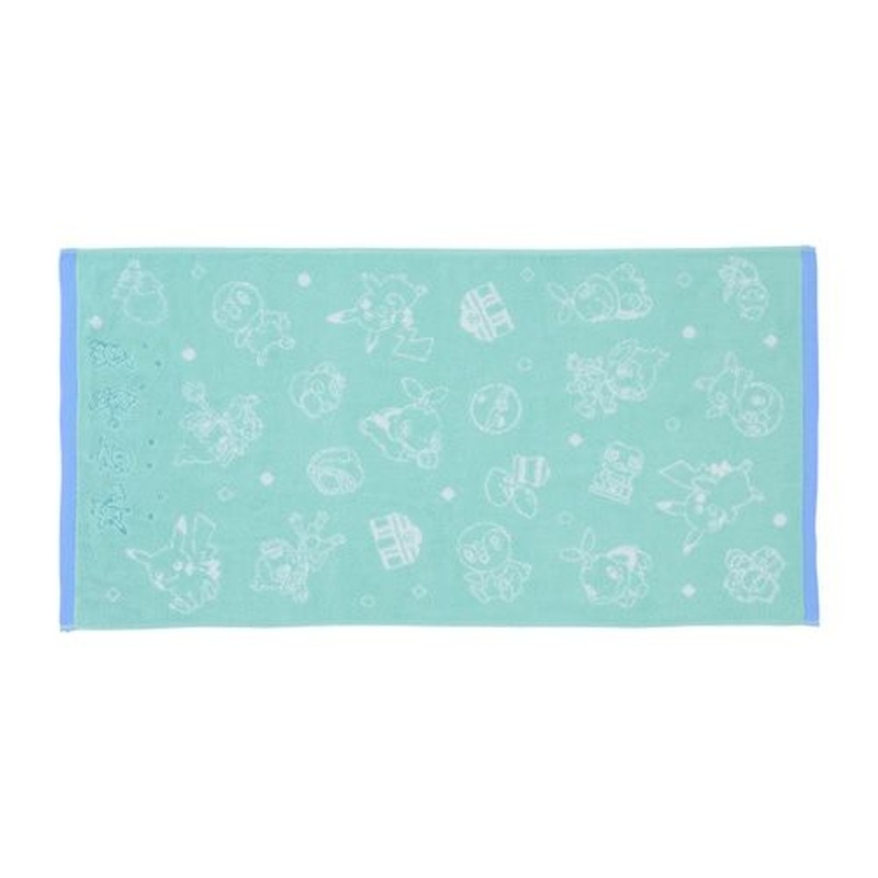 Pokemon Center Original Mini Bath Towel Pikachu and Sinnoh Pokemon Green