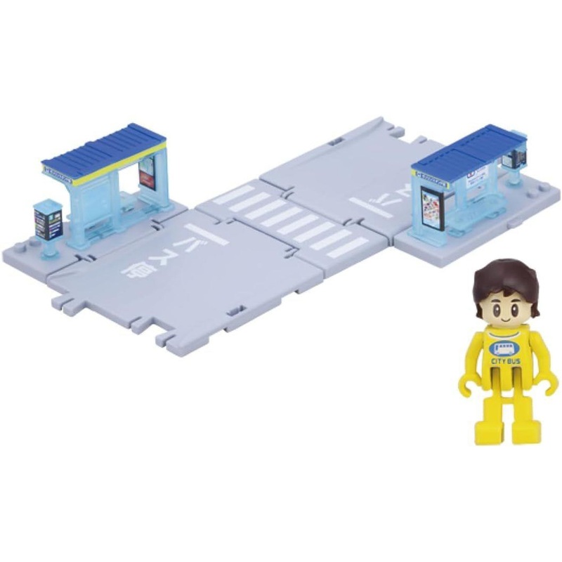 Takara Tomy Tomica World Tomica Town Bus Stop with Passengers