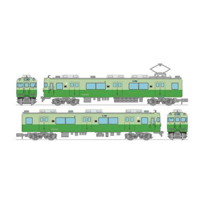 Tomytec Nagoya Railroad (Meitetsu) Series 6000 (Caterpillar Reproduction Paint Train/6009 Configuration) 2 Cars Set (N scale)