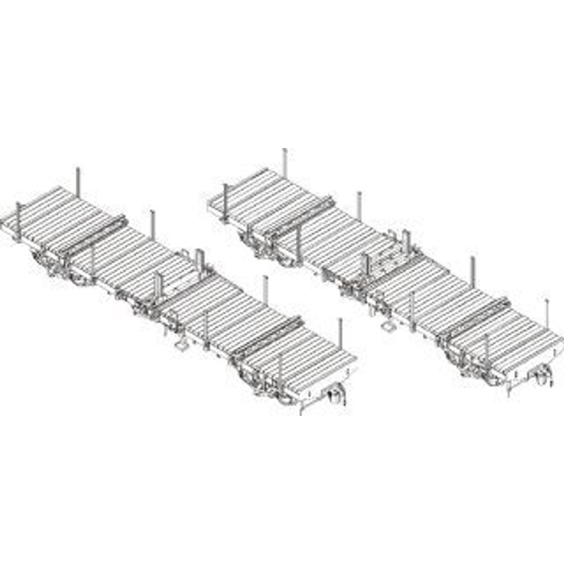 Tramway TW-7000BE JNR Freight Car CHIKI 7000 with Rail Fixing Base 2 Cars Set (HO scale)