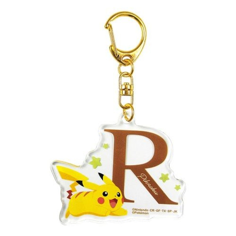 Pokemon Center Original Initial Acrylic Keychain 2 Pikachu ‘R’