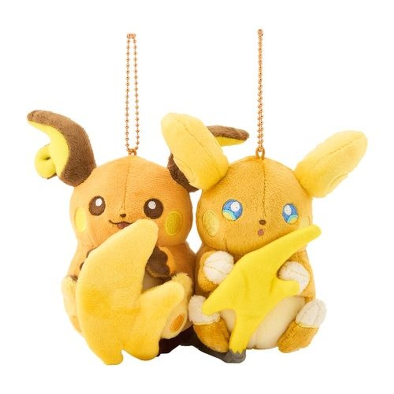 Pokemon Center Original Pair Mascots That Stick Together With Magnets Raichu & Alolan