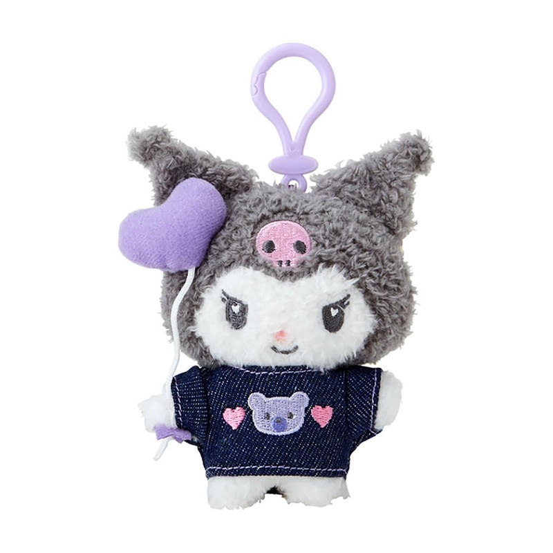 Sanrio Kuromi Mascot Holder (Denim Patch) Plush Keychain