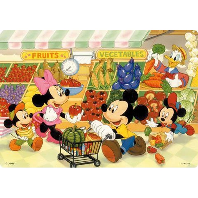 Tenyo DC40-013 Jigsaw Puzzle Disney Micky Mouse – Grocery Shopping – (40 Pieces) Child Puzzle