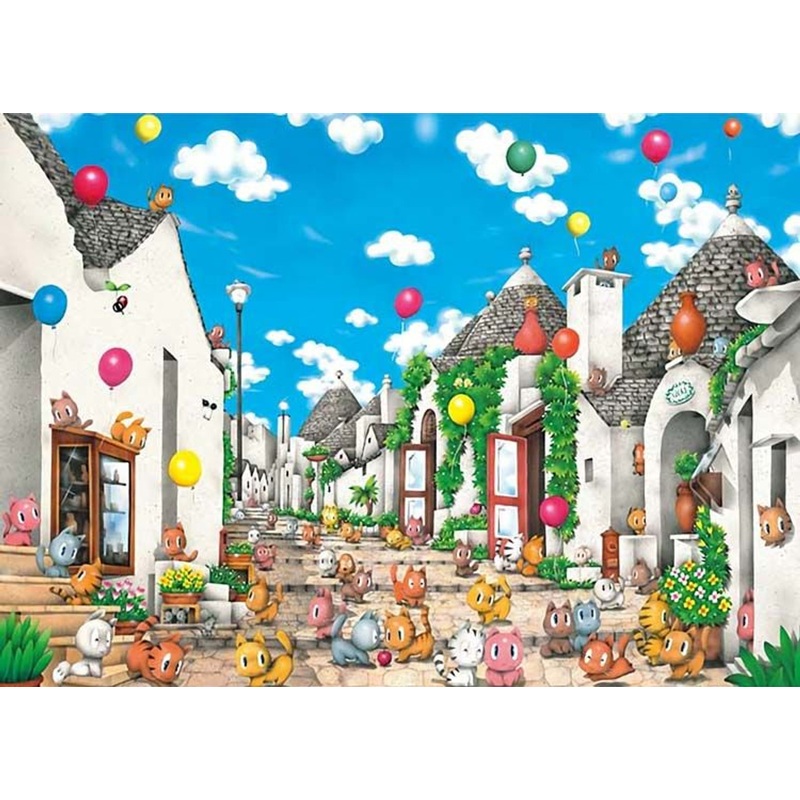 Apollo-sha 500-316 Jigsaw Puzzle Alberobello Cats (500 Pieces)