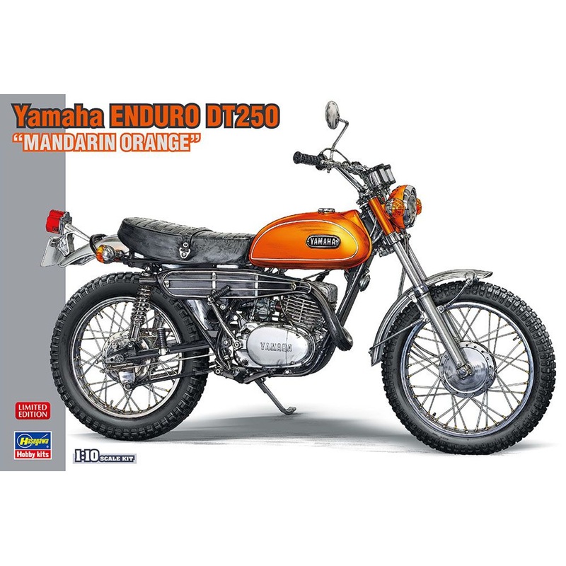 Hasegawa 1/10 Yamaha Trail DT250 ‘Mandarin Orange’ Plastic Model