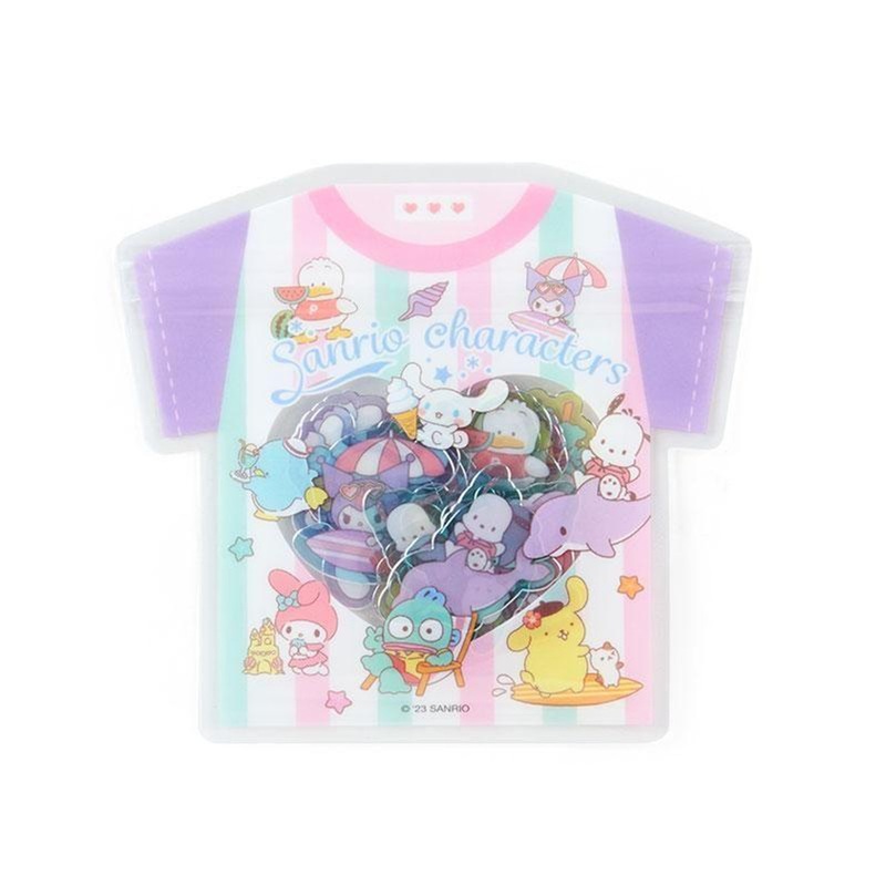 Sanrio Summer Flake Sticker with T-Shirt Shape Case (Sanrio Characters)