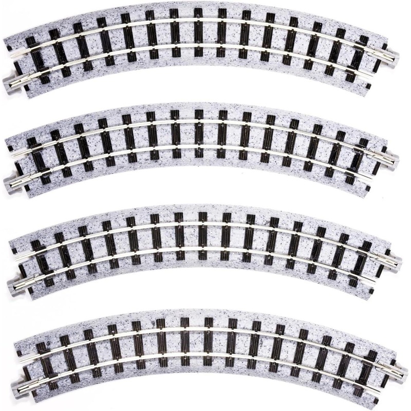 Kato 52-220 Narrow Gauge Unitrack R183mm (7′) Radius 45 Curve Track (4 pcs.) (OO-9/Narrow Gauge)