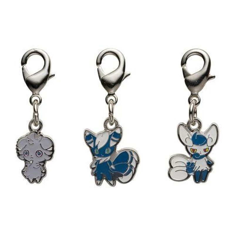 Pokemon Center Original Nationwide Pokedex Metal Charm Set – Espurr Meowstic (677, 678)