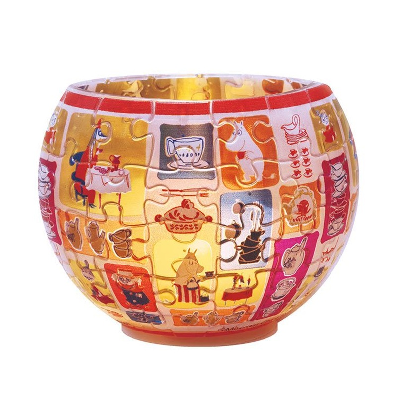 Yanoman 2201-58 3D LED Lamp Shade Puzzle Glass Mosaic Moomin Mama’s Treat (80 Pieces)
