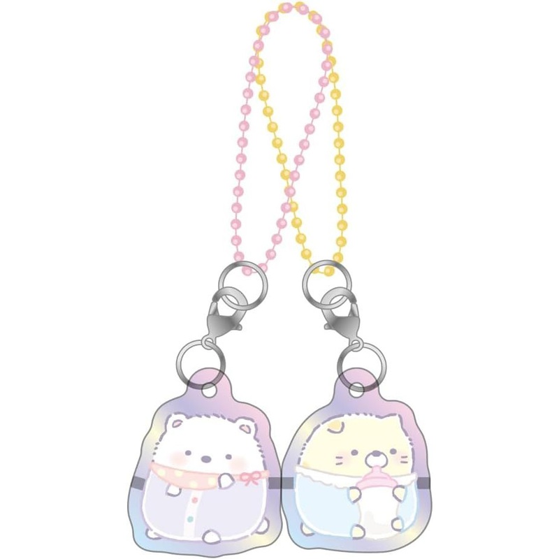 T’s Factory Sumikko Gurashi Aurora Pair Acrylic Keychain Shirokuma & Neko (Sumikko Baby)