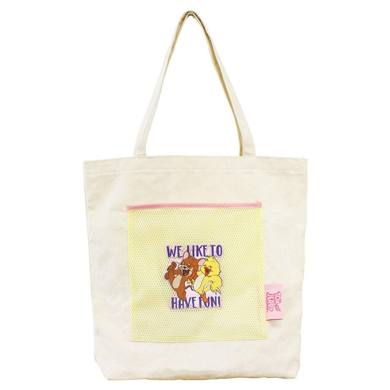 T’s Factory Tom And Jerry Mesh Pocket Tote Yellow