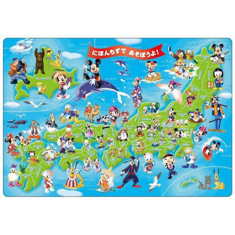 Tenyo DC60-059 Jigsaw Puzzle Disney Let’s Play with Mickey on the Map of Japan!  (60 Pieces)