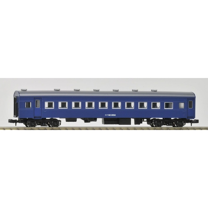 Tomix 9511 JNR Passenger Car Type SUHAFU 42 (Aluminum Sash/Blue) (N scale)