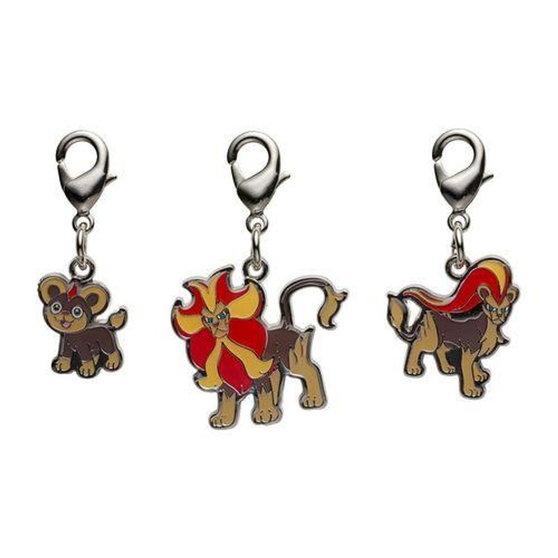 Pokemon Center Original Nationwide Pokedex Metal Charm Set – Litleo Pyroar (667, 668)