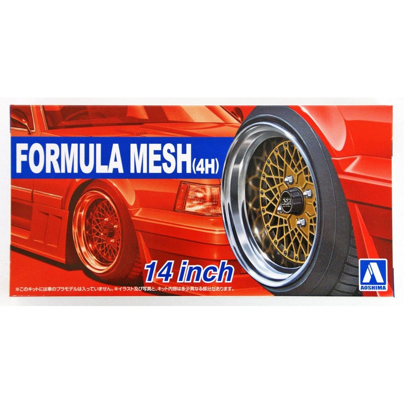 Aoshima Tuned Parts 1/24 Formula Mesh 14 Inch Tire & Wheel Set