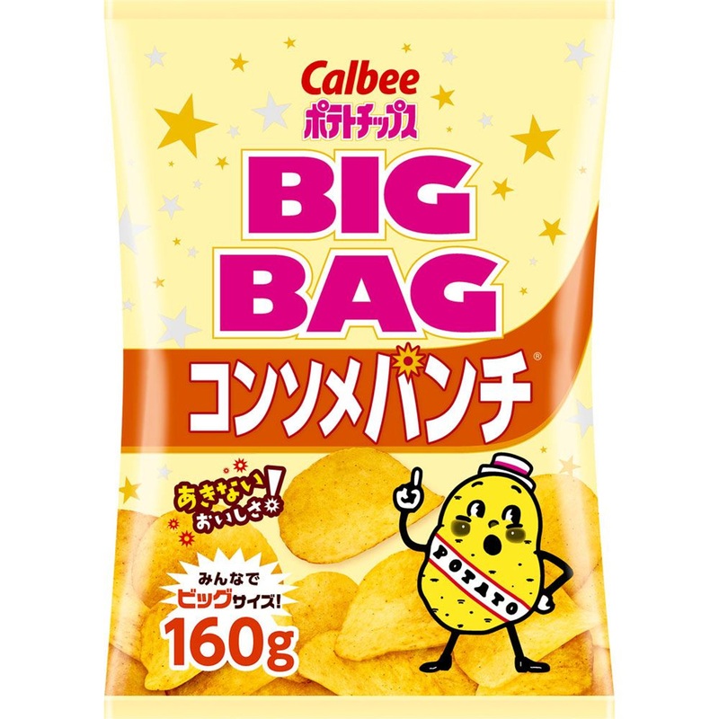 Calbee Big Bag Potato Chips Consomme Punch 160G