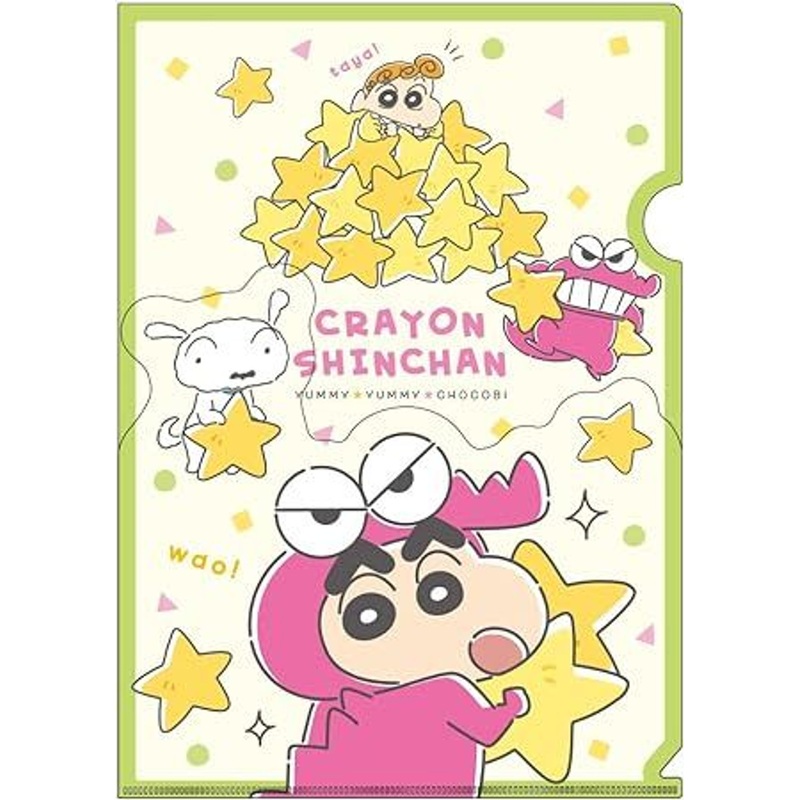 T’s Factory Crayon Shin-chan A4 Clear File with Die-Cut Pocket / Lots of Chocobi! (Waniyama-san)