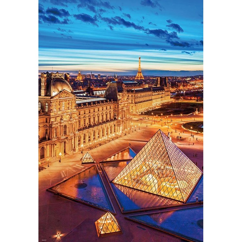 Beverly 51-291 Jigsaw Puzzle Louvre Museum at Dusk (1000 Pieces)