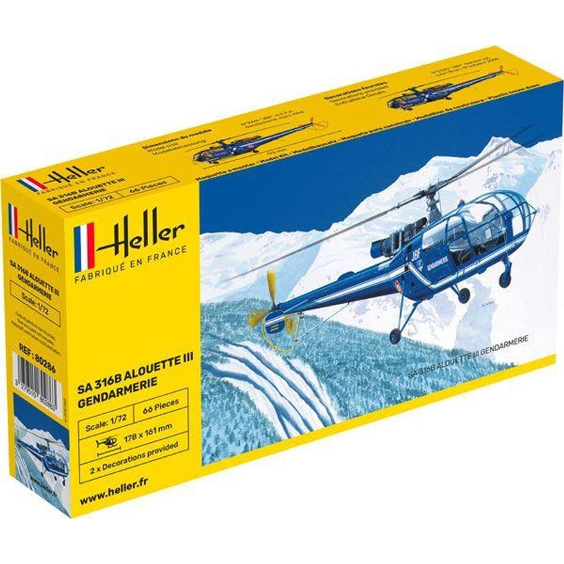 Heller 1/72 Gendarmerie Nationale SA316B Alouette III Plastic Model