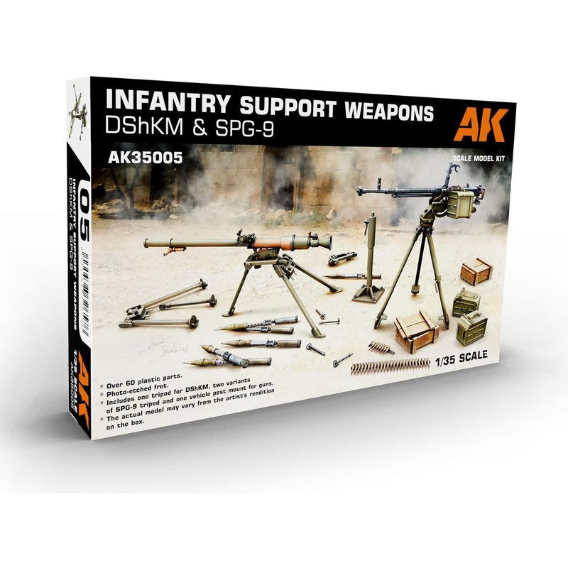 Platz 1/35 Soviet Army Infantry Support Weapon DShKM & SPG-9 Set Plastic Model