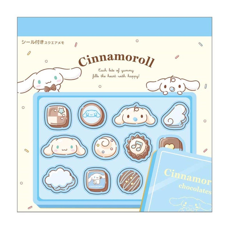 T’s Factory Square Memo With Sanrio Sticker Chocolate / Cinnamoroll