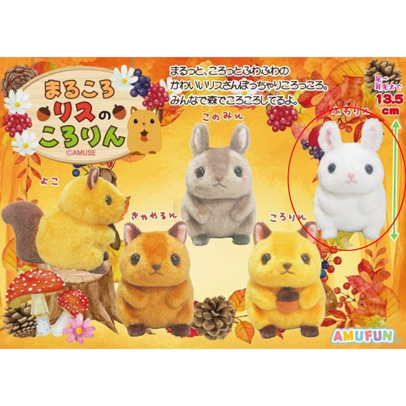 Amuse Round Rolling Squirrel Kororin Plushie Fuwarin