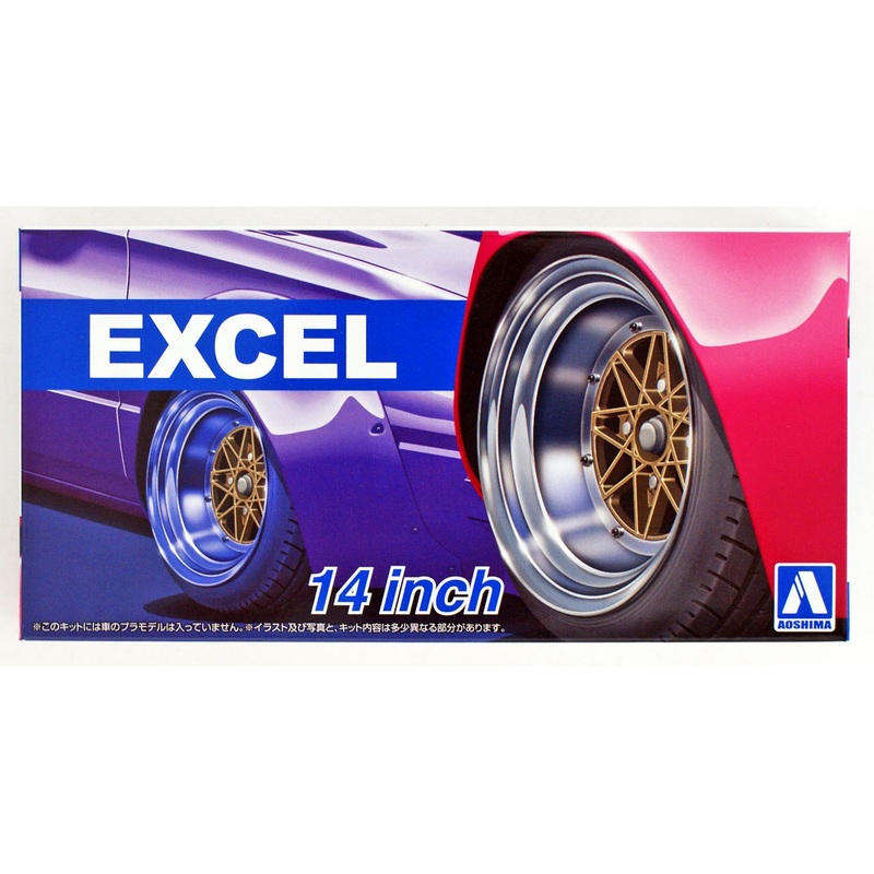 Aoshima Tuned Parts 1/24 Excel 14inch Tire & Wheel Set
