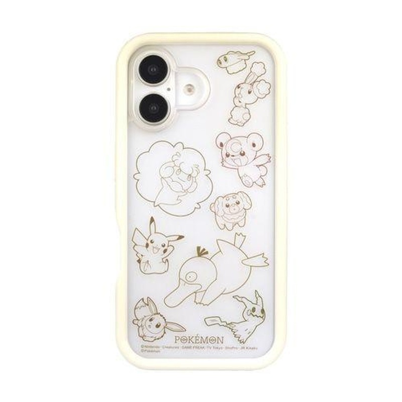 Pokemon Center iPhone 16 Compatible Plump Frame Case Ivory