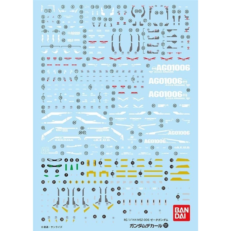 Bandai Gundam Decal RG For MSZ-006 Zeta Gundam
