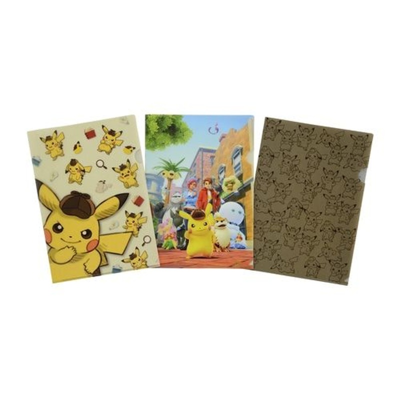 Pokemon Center Original A4 Clear File Folder Set of 3 (Detective Pikachu Returns!)