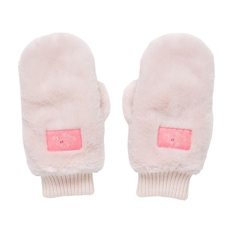 Sanrio My Melody Fake Fur Mitten Gloves Fingerless Cold Protection 379522