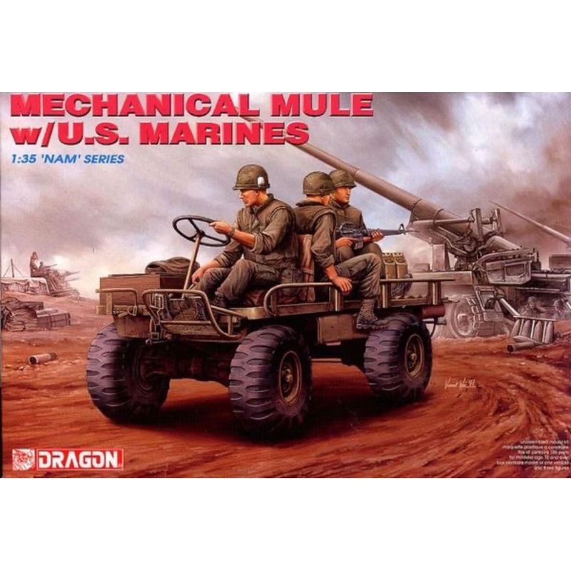 DRAGON 1/35 Mechanical Mule w/US Marines Plastic Model