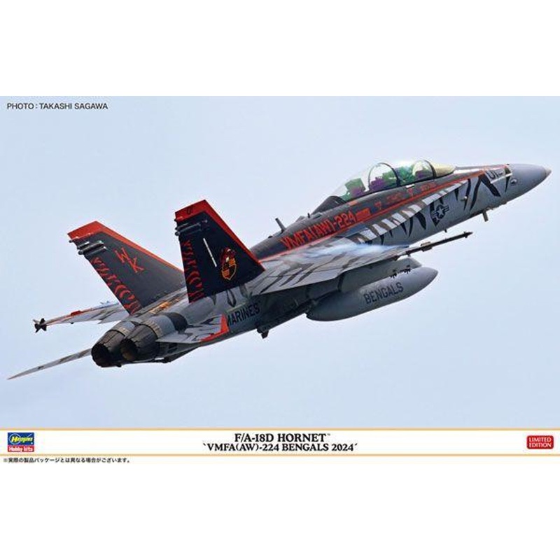 Hasegawa 1/48 F/A-18D Hornet “VMFA(AW)-224 Bengals 2024” Plastic Model