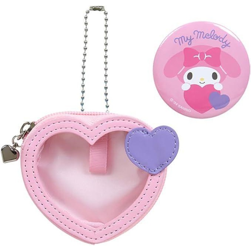 Sanrio Mini Pouch & Badge My Melody (Colorful Heart)