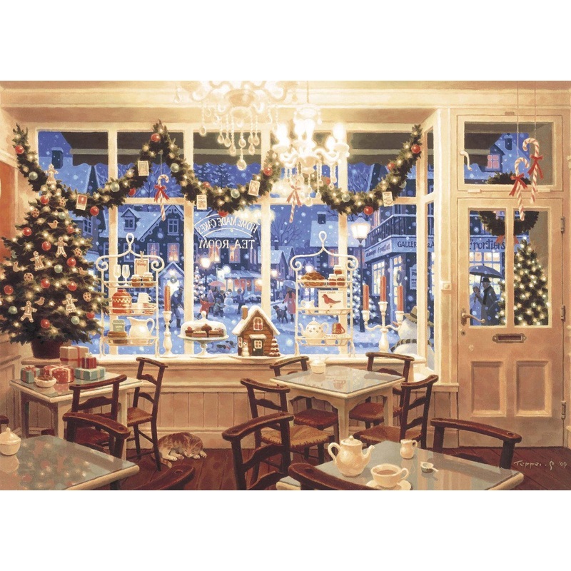 Epoch Jigsaw Puzzle Teppei Sasakura Illustration Tea Room (Glow in the Dark) (500 Pieces)