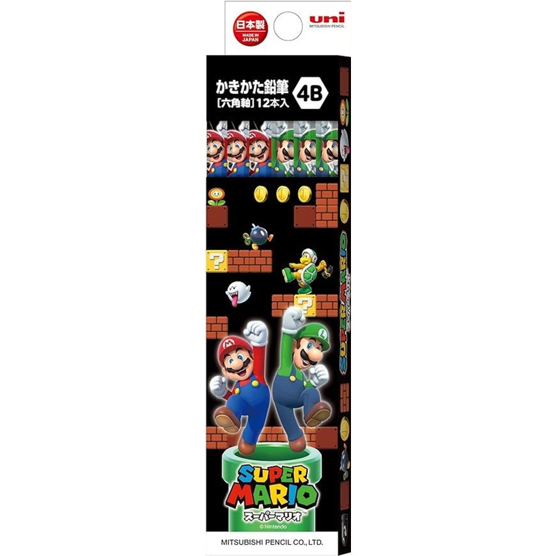 Mitsubishi Pencil Super Mario 4B Pencil Set of 12