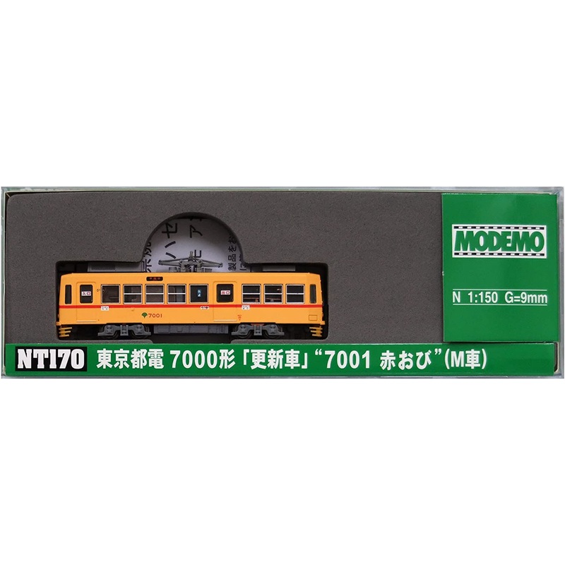 Modemo NT170 Tokyo Metropolitan Tram Type 7000 Updated ‘7001 Red Obi’ (N scale)