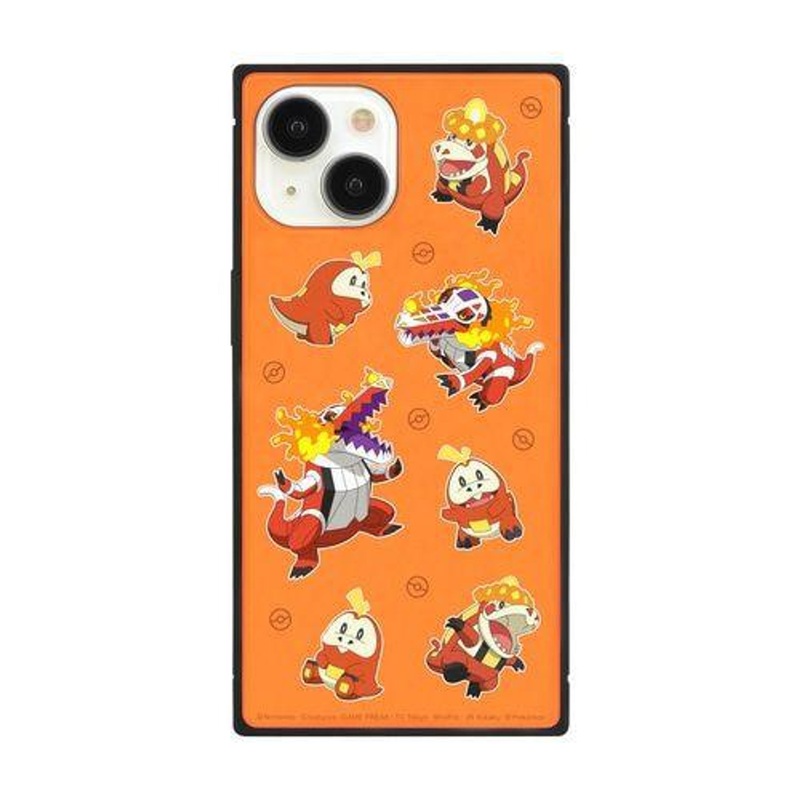 Pokemon Center iPhone15/14/13 Compatible Square Glass Case Red Fuecoco Crocalor Skeledirge