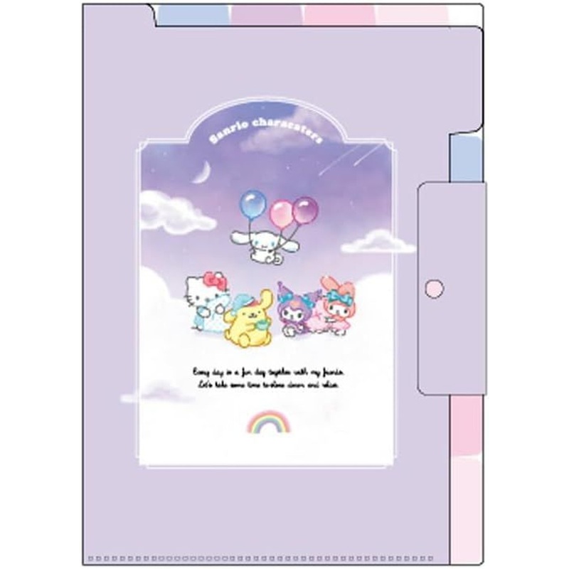 T’s Factory Sanrio Characters A4 Clear File with Index Pockets – Relaxing Night