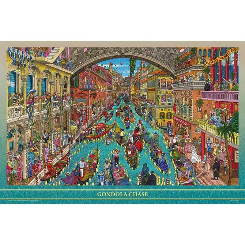 Yanoman 10-1401 Jigsaw Puzzle Gondola Chase (1000 Pieces)
